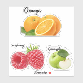 Niedliches Obst Groß, 8 Zoll x 8 Zoll Vinyl Sticke Aufkleber