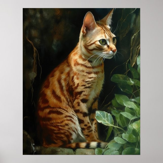 Niedliches Ocicat Cat Art Print Poster (Vorne)