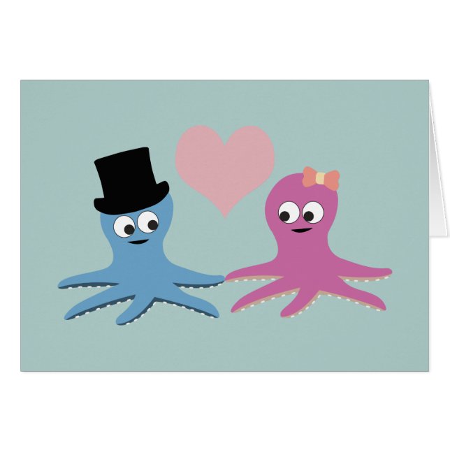 Niedliches Octopus Couple (Vorderseite (Horizontal))