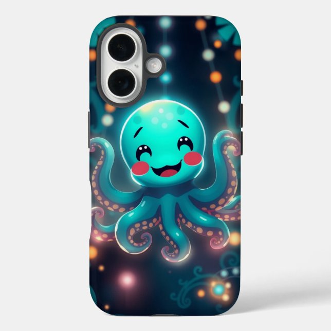 Niedliches Octopus iPhone Case - Strenge und leben (Rückseite)