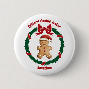 Niedliches Offizielles Cookie Tester Weihnachten Button
