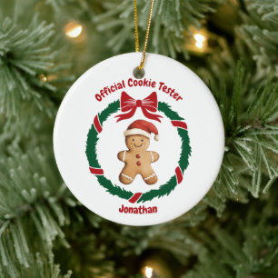 Niedliches Offizielles Cookie Tester Weihnachten Keramik Ornament