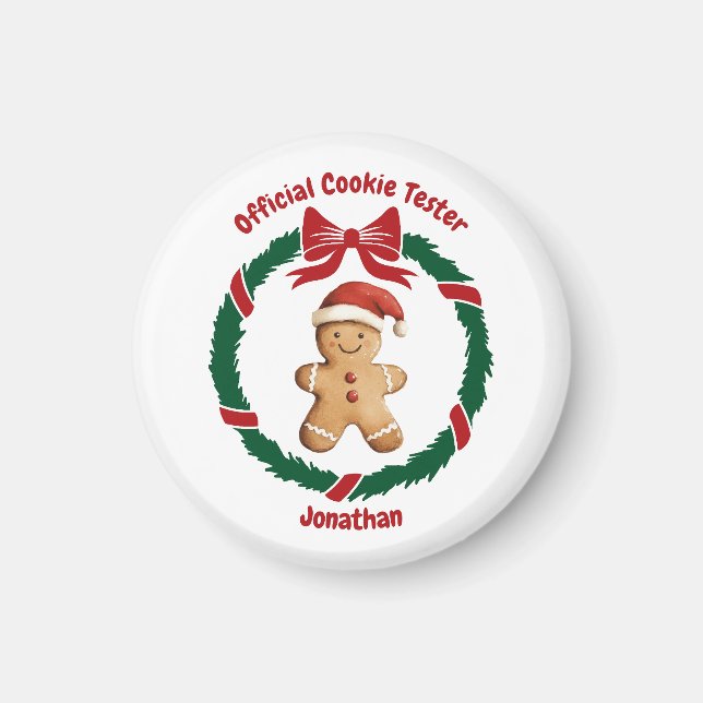 Niedliches Offizielles Cookie Tester Weihnachten Magnet (Vorne)