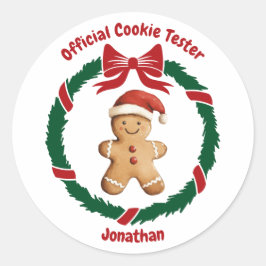 Niedliches Offizielles Cookie Tester Weihnachten Runder Aufkleber