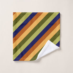 Niedliches Olive Sage Navy Streifen Waschlappen