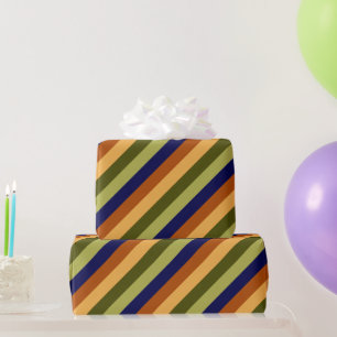 Niedliches Olive Sage Navy Strip Wrapping Paper Geschenkpapier