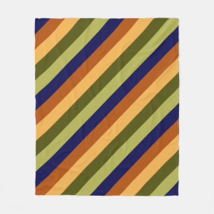 Niedliches Olive Sage Navy Stripes Medium Fleece B