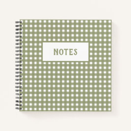 Niedliches Olive- und White-Kariert-Everyday-Noteb Notizbuch