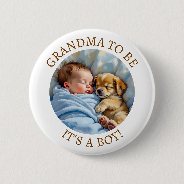 Niedliches Oma | Babydusche Button (Vorderseite)