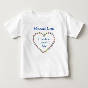 Niedliches Oma Blume Herz personalisieren Namen Baby T-shirt