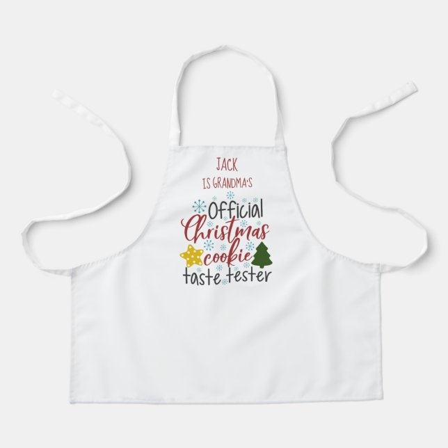 Niedliches Oma und Kind Weihnachten Backküche Schürze (Vorderseite)