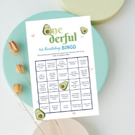 Niedliches Onederful Avocado 1. Geburtstag Bingo G
