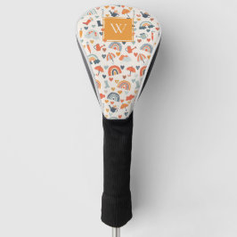 Niedliches Orange Blue Spring Rainbow Clouds Muste Golf Headcover