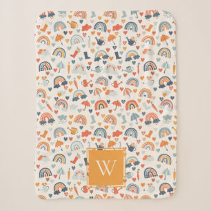 Niedliches Orange Blue Spring Rainbow Clouds Muste Sherpadecke