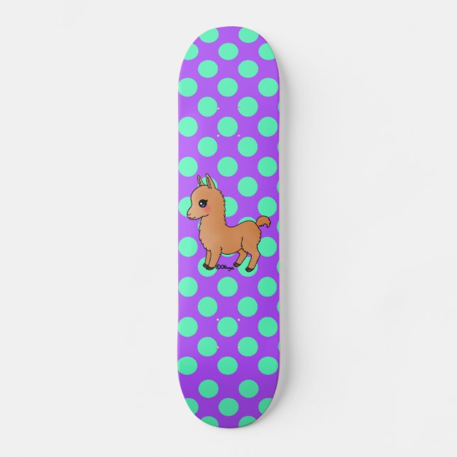 Niedliches orange Lama Skateboard (Vorderseite)