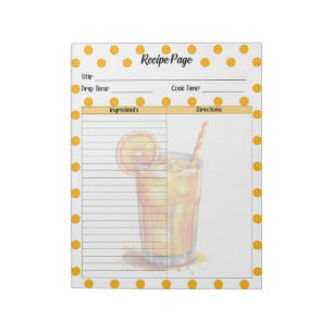 Niedliches Orange-Sherbet-Rezept Notizblock