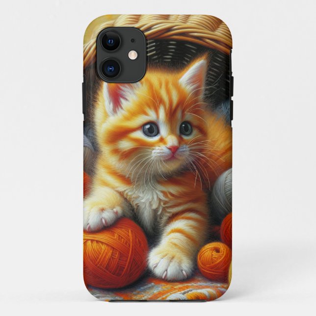 Niedliches Orange- und White Kitten-Spiel im Garn Case-Mate iPhone Hülle (Rückseite)