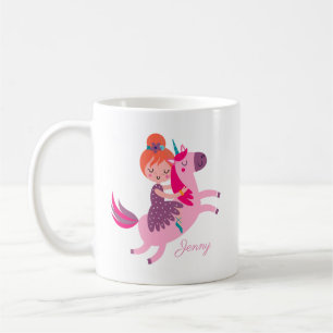 Niedliches Orangefarbenes Girl Reiten auf einem Ei Kaffeetasse