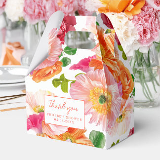 Niedliches orangefarbenes, hellrosa, florales Brid Geschenkschachtel