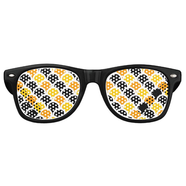 Niedliches, orangefarbenes Muster Partybrille (Vorderseite)