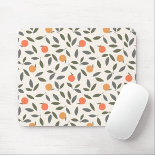 Niedliches Orangen- und Blätter-Muster Mousepad