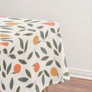 Niedliches Orangen- und Blätter-Muster Tischdecke