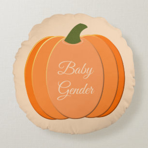 Niedliches Orangengeschlecht Neutral Pumpkin Custo Rundes Kissen