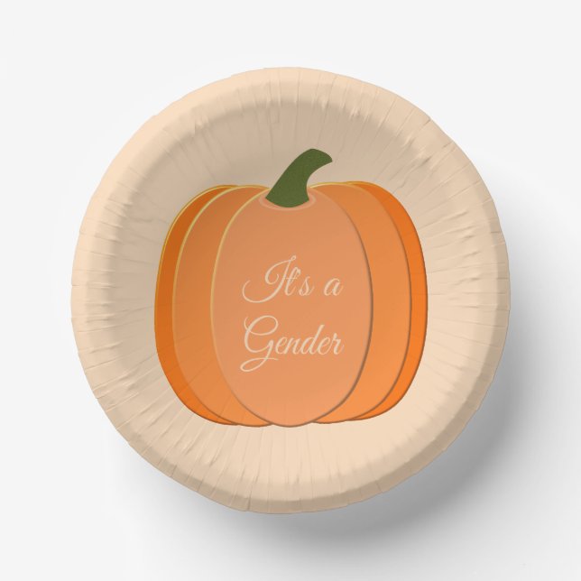 Niedliches Orangengeschlecht - Neutraler Pumpkin Pappteller (Vorderseite)