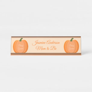 Niedliches Orangengeschlecht - Neutraler Pumpkin Schreibtischnamensplakette