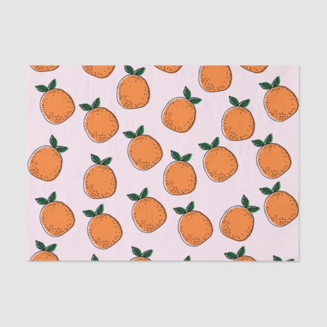Niedliches Orangengewebe Seidenpapier (Vorderseite)
