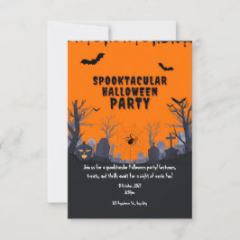 Niedliches Orangenghost-Halloween-Party Einladung