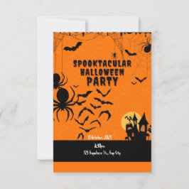 Niedliches Orangenghost-Halloween-Party Einladung