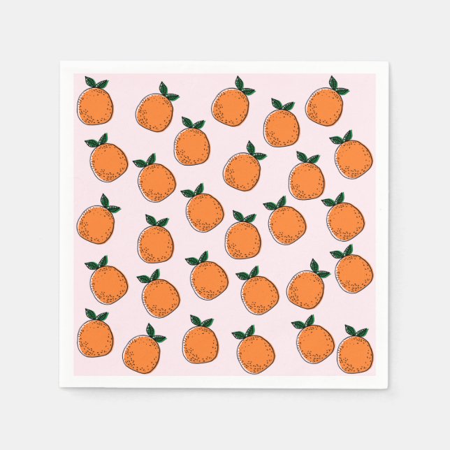 Niedliches Orangenpapier Napkins Serviette (Vorderseite)