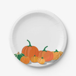 Niedliches Orangenpumpenspinnpapier Pappteller