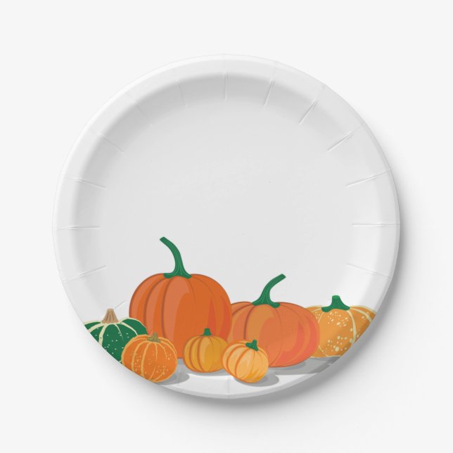 Niedliches Orangenpumpenspinnpapier Pappteller (Vorderseite)