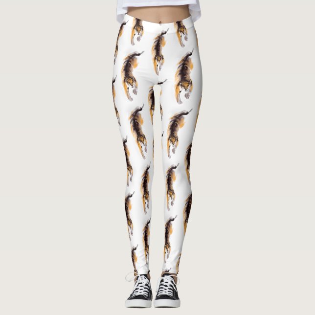 Niedliches Original Zeichnend Tiger Chinesisch Neu Leggings (Vorderseite)