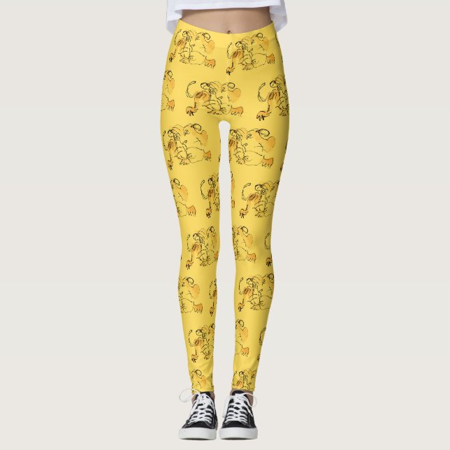 Niedliches Original Zeichnend Tiger Chinesisch Neu Leggings (Vorderseite)