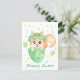 Niedliches Ostereichhörnchen für eine positive Sti Postkarte