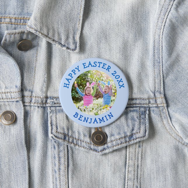 Niedliches OsterFoto mit dem Namen Blau Button (Beispiel)