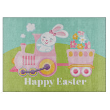 Niedliches Osterhasen-Zug Feiertags-Ausschnitbrett