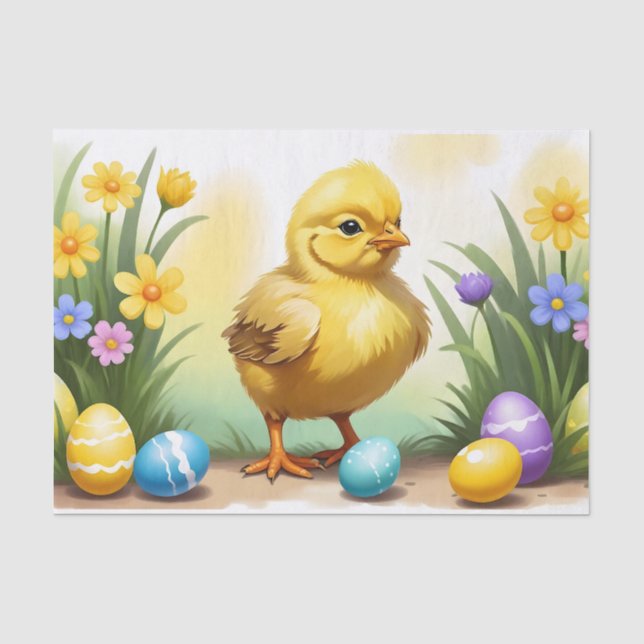 Niedliches Osterhühnchen 1, Ostern Seidenpapier (Vorderseite)