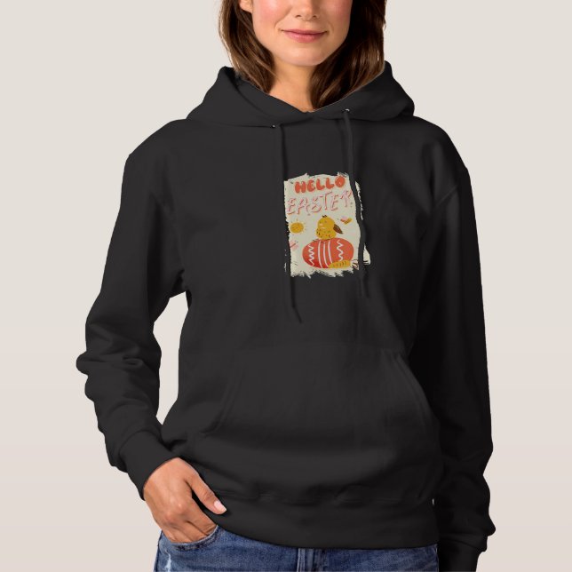 Niedliches Osterhühnchen mit Ostereier Hallo Oster Hoodie (Vorderseite)