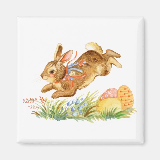 Niedliches Osterkaninchen Magnet (Vorne)