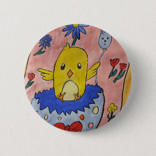 Niedliches Osterkiche-Abzeichen Button