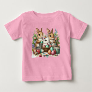 Niedliches, Ostersonnigen/Frühlingsholz-Party Baby T-shirt