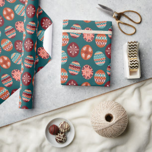 Niedliches Osterwackelpapier mit Ostereiern Geschenkpapier