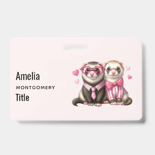 Niedliches Otter Couple in Liebe Ausweis
