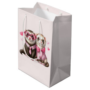 Niedliches Otter Couple in Liebe Mittlere Geschenktüte
