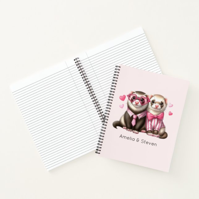 Niedliches Otter Couple in Liebe Notizbuch (Innenseite)