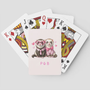 Niedliches Otter Couple in Liebe Spielkarten